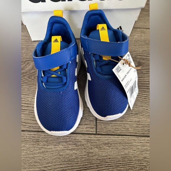 Adidas Blue and Yellow Sneakers with Velcro Closure - Picture 1 of 6